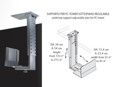 Supporto per PC-Tower regolabile sottopiano