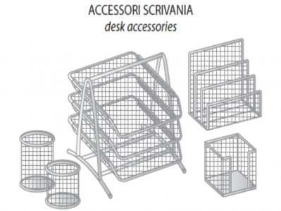 Kit accessori scrivania finitura argento