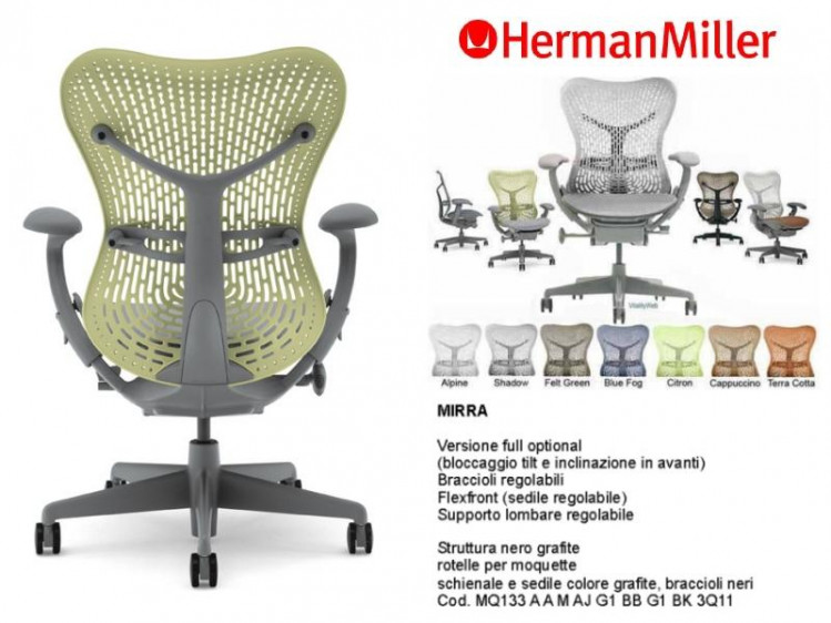 Herman Miller Asari sedia ufficio schienale medio